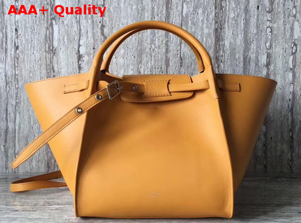 Celine Small Big Bag in Yellow Smooth Calfskin Replica