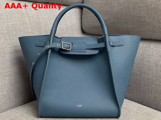 Celine Small Big Bag with Long Strap in Light Blue Supple Grained Calfskin Replica