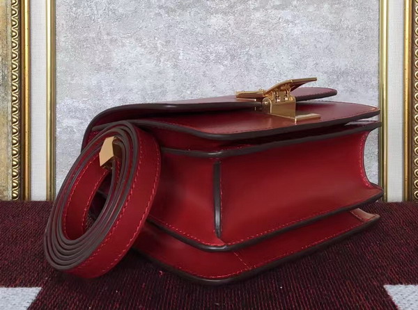 Celine Small Box Red Smooth Calfskin For Sale