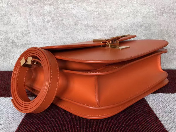 Celine Small Box in Orange Smooth Calf Leather For Sale