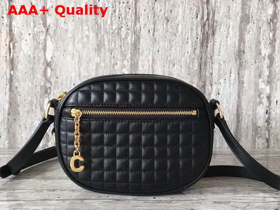 Celine Small C Charm Bag in Black Quilted Calfskin Replica