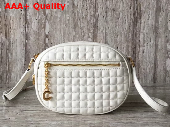 Celine Small C Charm Bag in White Quilted Calfskin Replica