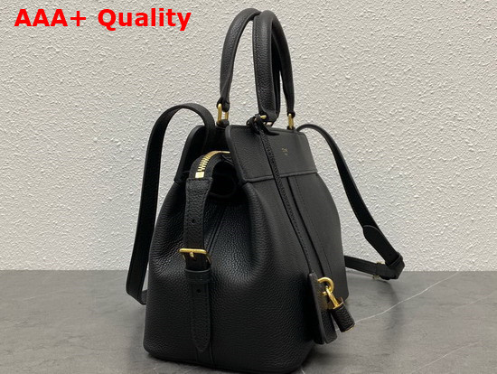 Celine Small Cabas De France in Black Grained Calfskin Replica