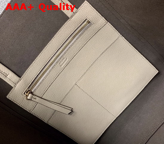 Celine Small Cabas Phantom in Light Grey Soft Grained Calfskin Replica