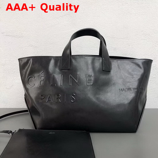 Celine Small Made in Tote in Black Shiny Smooth Calfskin Replica