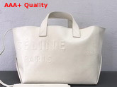 Celine Small Made in Tote in White Shiny Smooth Calfskin Replica