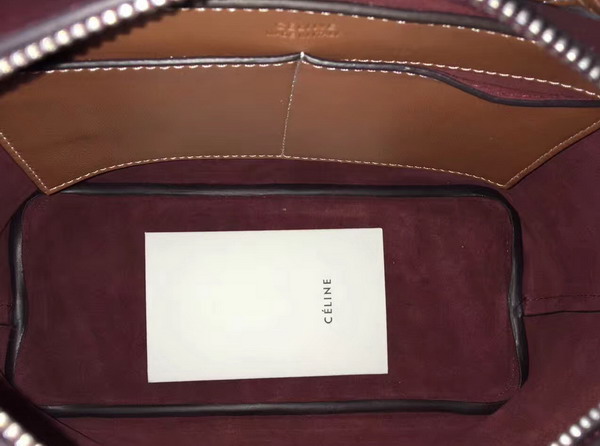 Celine Small Soft Cube Bag in Burgundy Smooth Calfskin For Sale