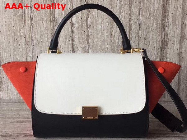 Celine Small Trapeze Bag in Multicolour Smooth Calfskin and Suede Calfskin Replica