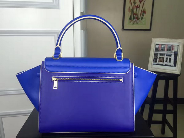 Celine Small Trapeze Handbag in Blue Smooth Calfskin for Sale