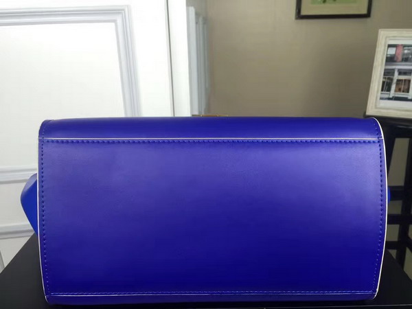 Celine Small Trapeze Handbag in Blue Smooth Calfskin for Sale