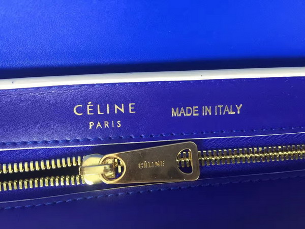 Celine Small Trapeze Handbag in Blue Smooth Calfskin for Sale