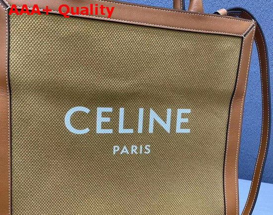 Celine Small Vertical Cabas in Light Brown Canvas Replica