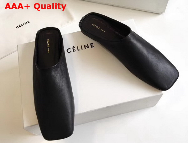 Celine Soft Moccasin Babouche in Black Nappa Leather Replica