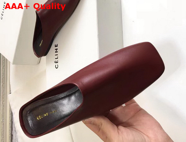 Celine Soft Moccasin Babouche in Burgundy Nappa Leather Replica