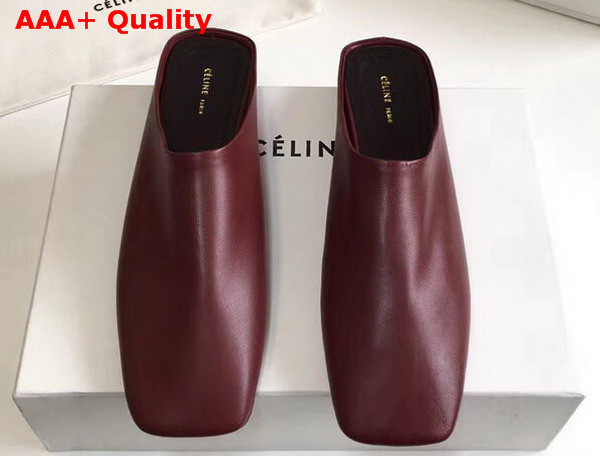 Celine Soft Moccasin Babouche in Burgundy Nappa Leather Replica