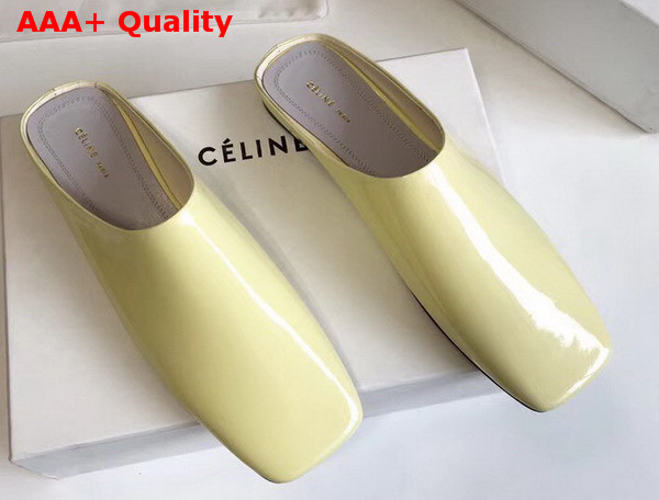 Celine Soft Moccasin Babouche in Yellow Patent Calfskin Replica