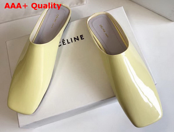 Celine Soft Moccasin Babouche in Yellow Patent Calfskin Replica