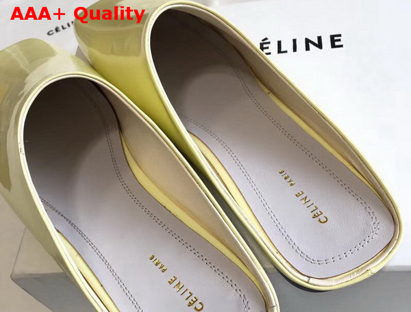 Celine Soft Moccasin Babouche in Yellow Patent Calfskin Replica