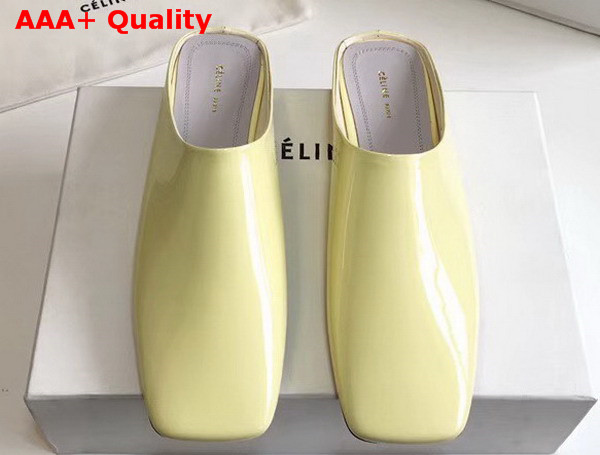 Celine Soft Moccasin Babouche in Yellow Patent Calfskin Replica