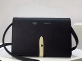 Celine Strap Clutch in Black Grained and Chalk Shiny Calfskin For Sale