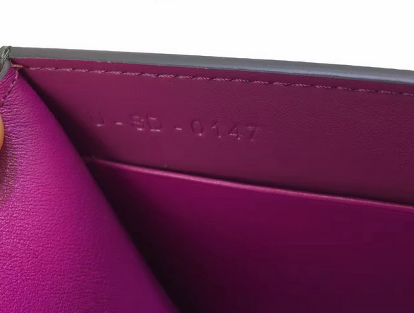 Celine Strap Clutch in Stone Grained and Plum Shiny Calfskin For Sale