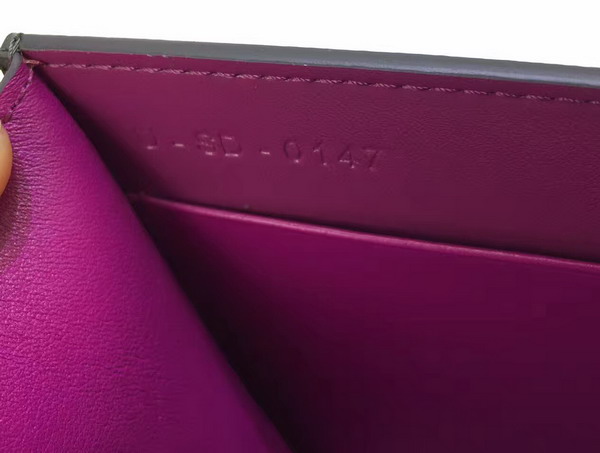 Celine Strap Clutch in Stone Grained and Plum Shiny Calfskin For Sale