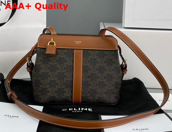 Celine Teen Cabas De France in Triomphe Canvas and Calfskin Tan Replica