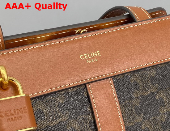 Celine Teen Cabas De France in Triomphe Canvas and Calfskin Tan Replica