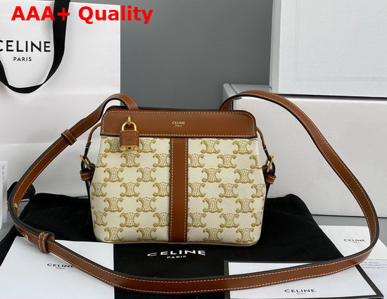 Celine Teen Cabas De France in Triomphe Canvas and Calfskin White Replica