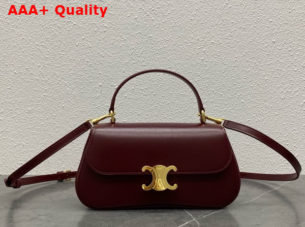 Celine Teen Celine Lola in Burgundy Shiny Calfskin Replica