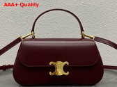 Celine Teen Celine Lola in Burgundy Shiny Calfskin Replica