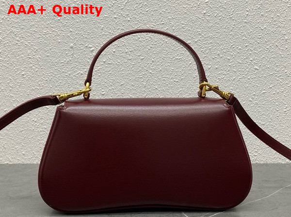 Celine Teen Celine Lola in Burgundy Shiny Calfskin Replica