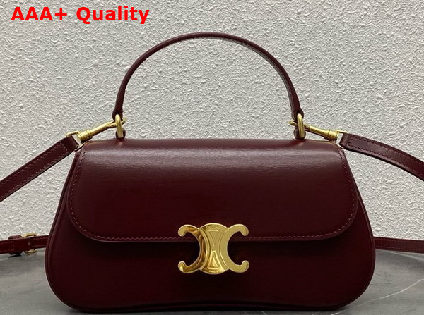 Celine Teen Celine Lola in Burgundy Shiny Calfskin Replica