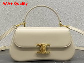 Celine Teen Celine Lola in White Cotton Shiny Calfskin Replica