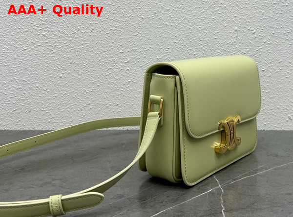 Celine Teen Triomphe Bag in Almond Green Shiny Calfskin Replica