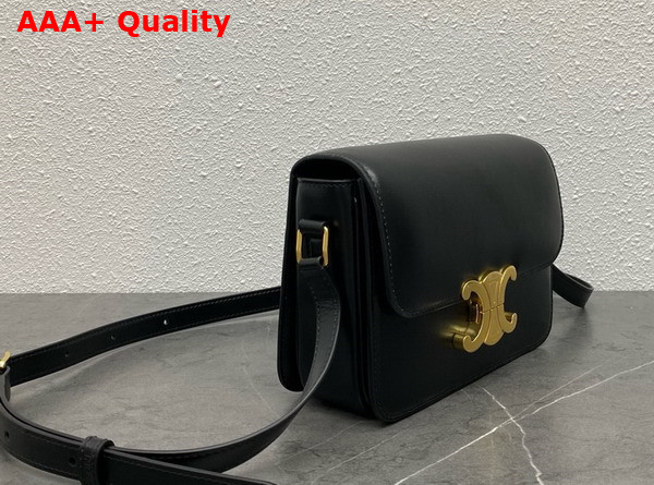 Celine Teen Triomphe Bag in Black Shiny Calfskin Replica