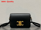 Celine Teen Triomphe Bag in Black Shiny Calfskin Replica