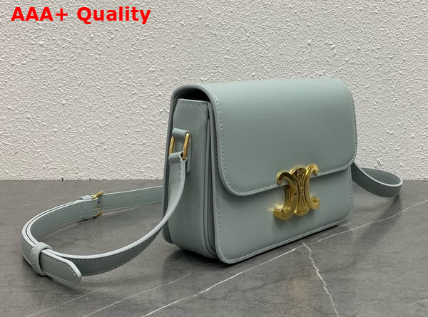 Celine Teen Triomphe Bag in Light Blue Shiny Calfskin Replica