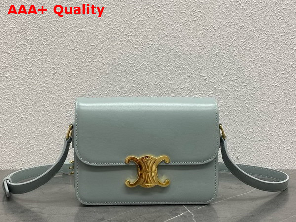 Celine Teen Triomphe Bag in Light Blue Shiny Calfskin Replica