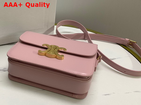 Celine Teen Triomphe Bag in Light Pink Shiny Calfskin Replica