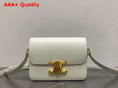 Celine Teen Triomphe Bag in White Shiny Calfskin Replica