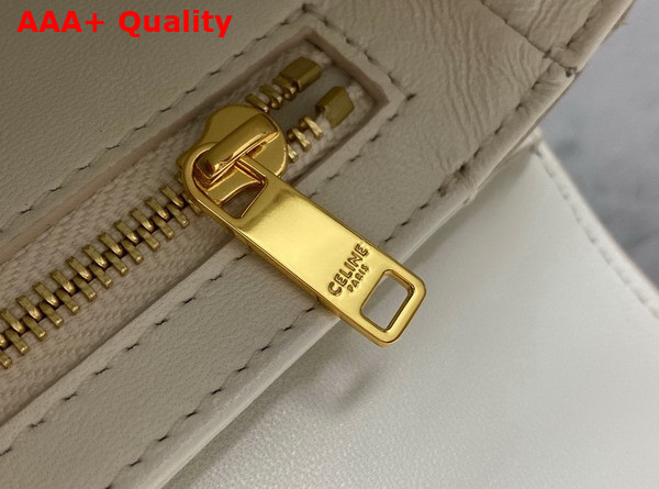 Celine Teen Triomphe Bag in White Shiny Calfskin Replica