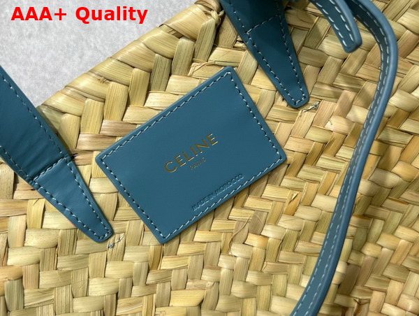 Celine Teen Triomphe Celine Classic Panier in Palm Leaves and Calfskin Denim Replica