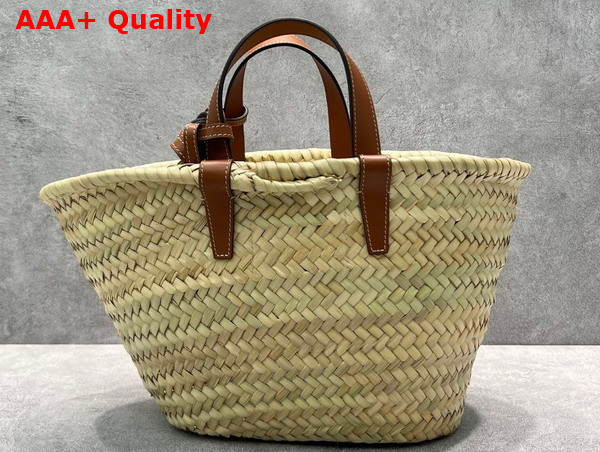 Celine Teen Triomphe Celine Classic Panier in Palm Leaves and Calfskin Tan Replica