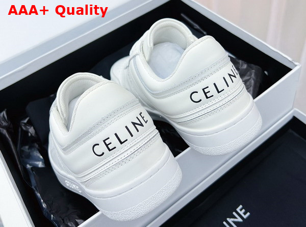 Celine Trainer Low Lace Up Sneaker in Optic White Calfskin Replica