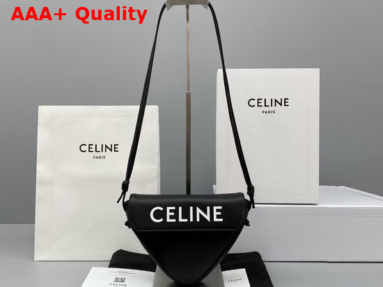 Celine Triangle Bag in Smooth Calfskin with the Dancing Kid Print Black Replica