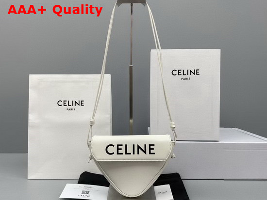 Celine Triangle Bag in Smooth Calfskin with the Dancing Kid Print White Replica