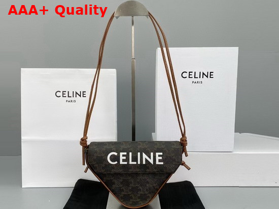 Celine Triangle Bag in Triomphe Canvas Tan Replica