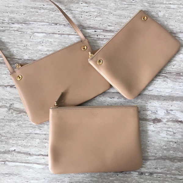 Celine Trio Bag in Beige Calfskin Liege For Sale