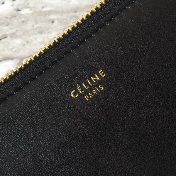 Celine Trio Bag in Black Calfskin Liege For Sale